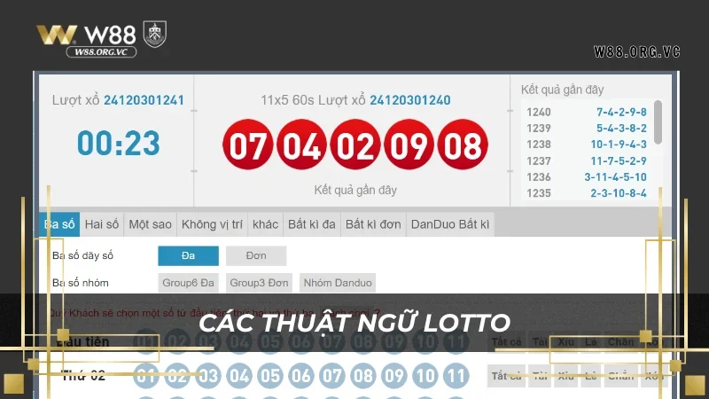 Game Lotto Tại W88 - Bật Mí Bí Quyết Trúng Thưởng Lớn 3 Những thuật ngữ quen thuộc khi chơi lotto